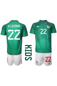 Mexico Hirving Lozano #22 Babytruitje Thuis tenue Kind WK 2022 Korte Mouw (+ Korte broeken)